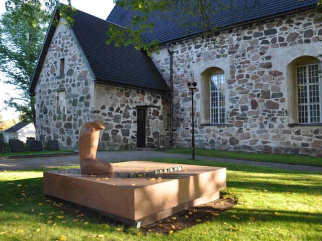 Wäinö Aaltosen hauta Maarian kirkkomaalla.