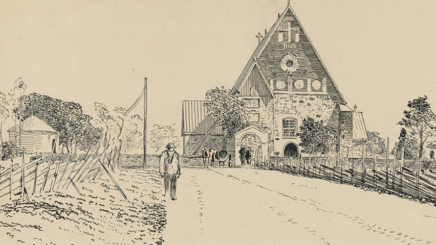Piirroskuva Maarian kirkosta