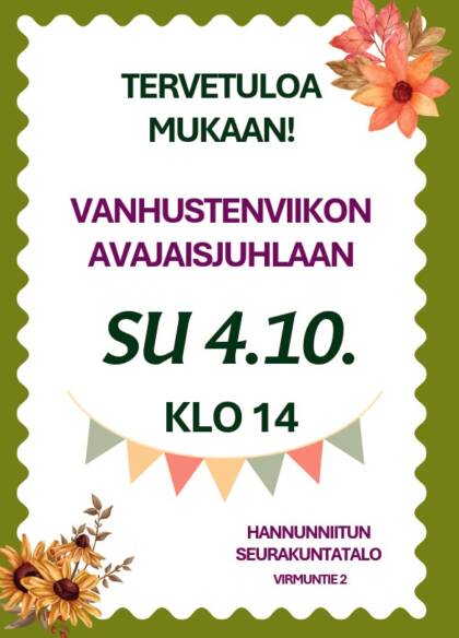 Vanhustenviikon kutsu 4.10.2026